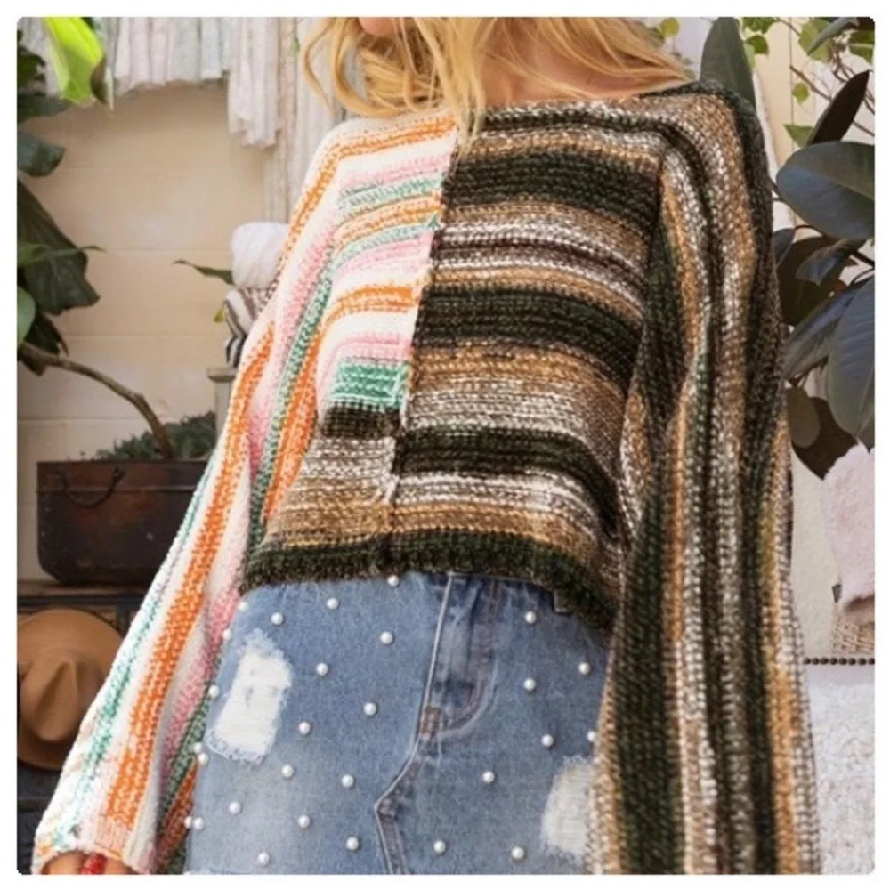 POL Rainbow Forest Sunshine Poncho Top - Picture 4 of 10